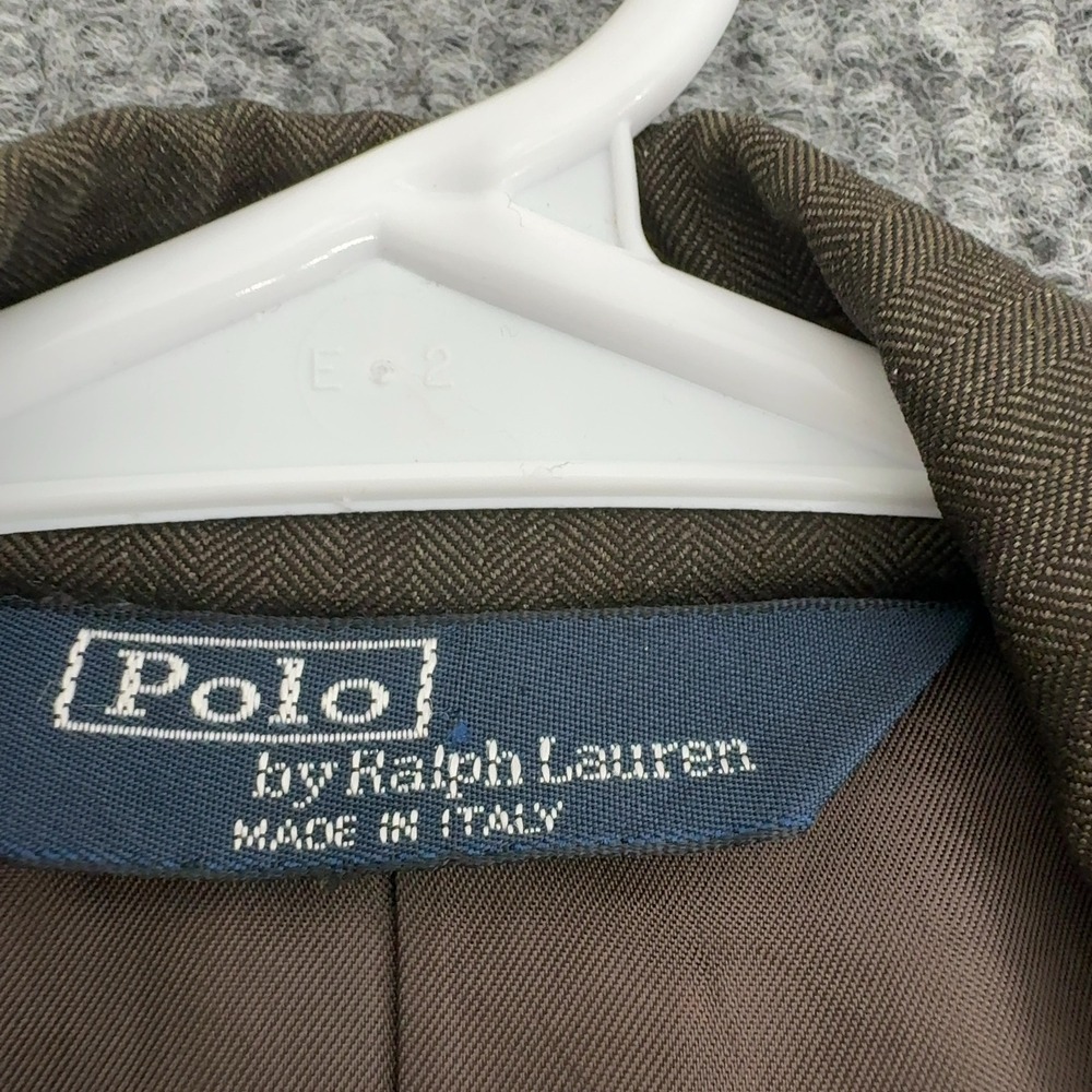 Vintage Polo Ralph Lauren Blazer Mens 41 Brown Virgin Wool Double Breasted - Picture 4 of 13